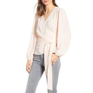 CHELSEA28 wrap top pink wood XS NWT